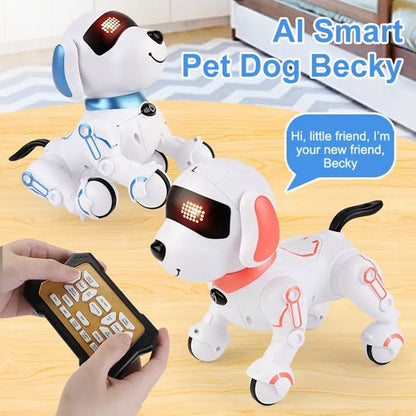 Perro robot inteligente a control remoto - Con sonidos y luces realistas💥HOY CON 50% DCTO