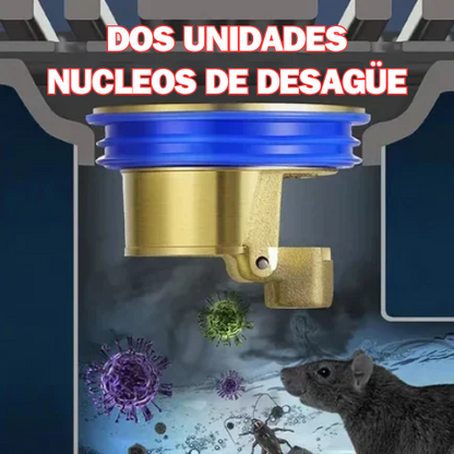 Pack de 2 Desagües Antiplagas: Acero inoxidable de grado quirúrgico y aleaciones de alta resistencia