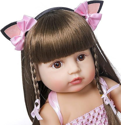 Muñeca realista Reborn con certificado de nacimiento - Mide 55 cms+ 🎁GRATIS Accesorios