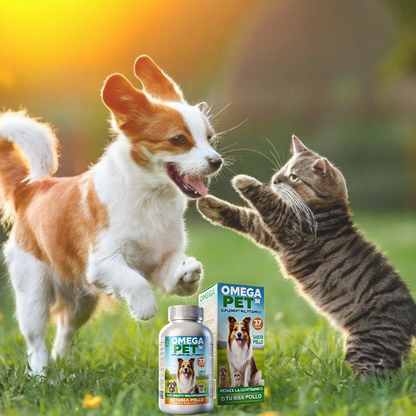 Omega PET® Multivitamínico sabor pollo para la caída de pelo y bienestar de tu mascota