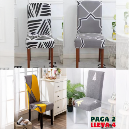 Mega Oferta Pague 2 Y LLEVE 4💥 Fundas estampadas y elásticas para sillas del comedor